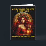 Vintage Merry Winter Solstice We Witch You Yule Ch Card<br><div class="desc">Vintage Merry Winter Solstice We Witch You Yule Christmas</div>