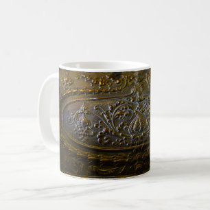 vintage metal decoration elegant floral old sculpt coffee mug
