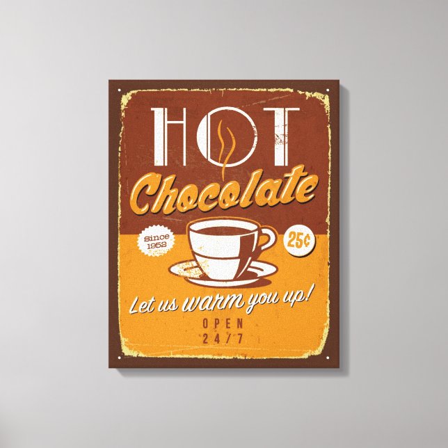 Vintage metal sign - Hot Chocolate (Front)
