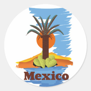 Vintage mexican Palm cartoon T-Shirt Classic Round Sticker