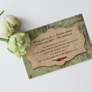 Vintage Mexican Red Chilli Peppers Party Invitation