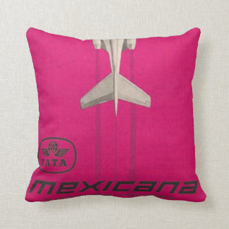 Vintage Mexicana Airline Throw Pillow