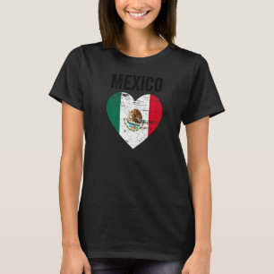 Vintage Mexico City Mexican Flag Heart for Mexico T-Shirt