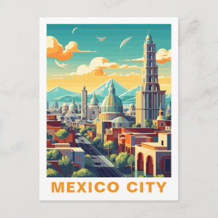 Vintage Mexico City, Mexico: Travel Postcard