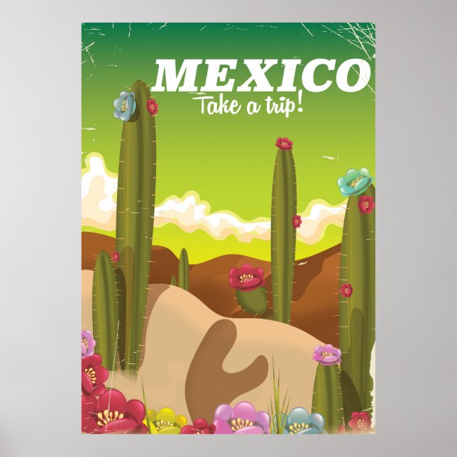 vintage Mexico Desert Travel poster (Front)