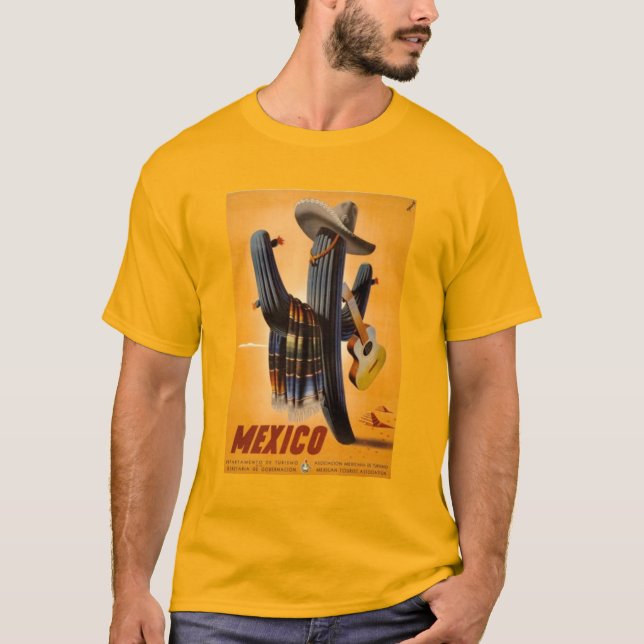 Vintage Mexico - Mexican Travel Tourism Advert T-Shirt (Front)