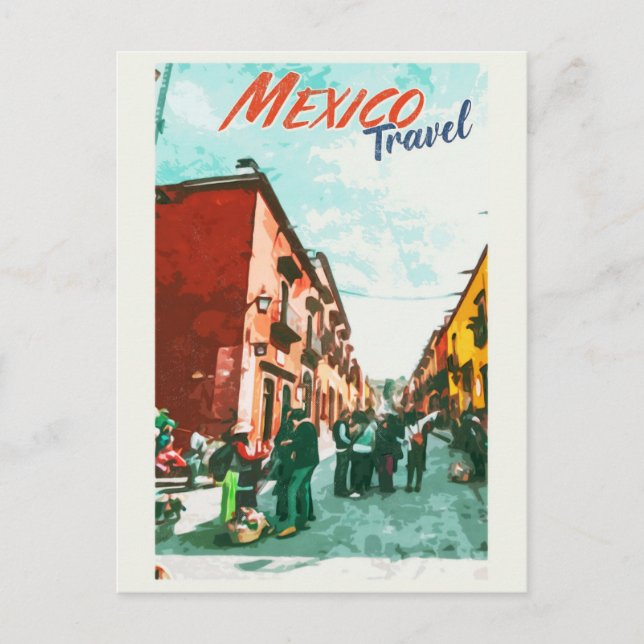 Vintage Mexico Retro Travel Postcard (Front)