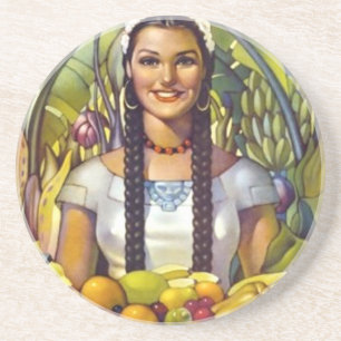 Vintage Mexico Travel Tourism Advertisement Coaster