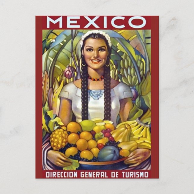 Vintage Mexico Travel Tourism Advertisement Postcard (Front)