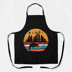 Vintage Miami 80s Dolphin Silhouette Souvenir Dolp Apron