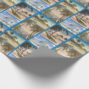 Vintage Miami and Miami Beach Florida Scenes Wrapping Paper