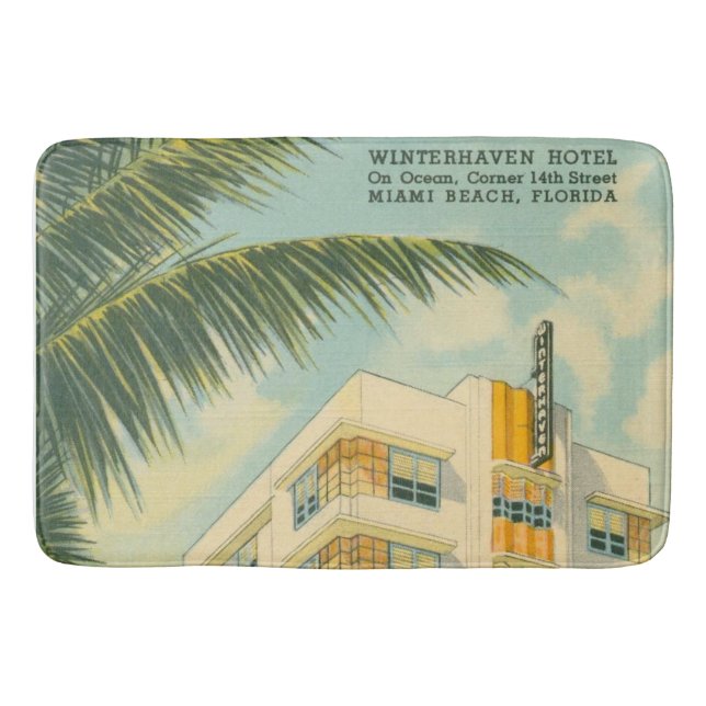 Vintage Miami Art Deco Bath Mat (Front)