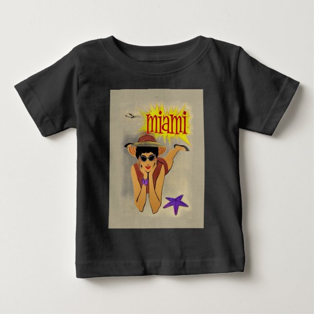 Vintage Miami Beach Baby T-Shirt (Front)