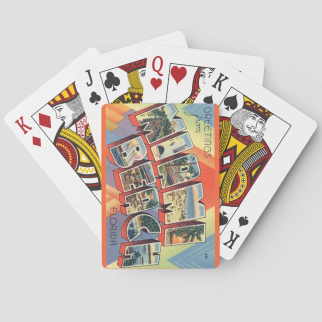Vintage Miami Beach Florida Playing Cards (Back)