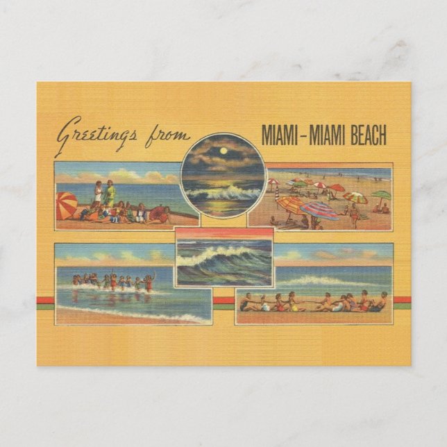 Vintage Miami Beach Florida Post Card (Front)