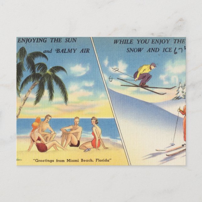 Vintage Miami Beach, Florida Postcard (Front)