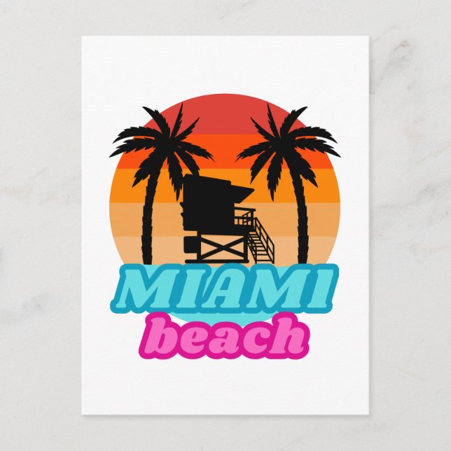 Vintage Miami beach Florida  Postcard (Front)