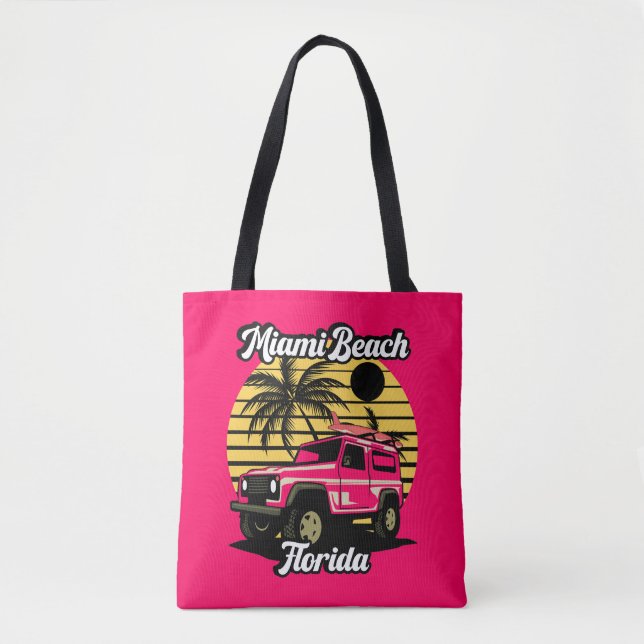 Vintage Miami Beach Florida Tote Bag (Front)