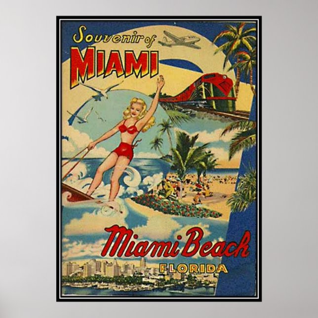 Vintage Miami Beach, Florida, USA - Poster (Front)