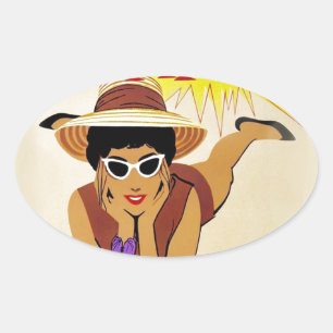 Vintage Miami Beach Oval Sticker