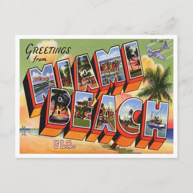 Vintage Miami Beach Postcard (Front)
