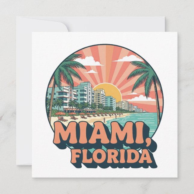 Vintage Miami Florida 80s Art Travel Logo (Front)