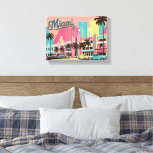 Vintage Miami, Florida Canvas Print
