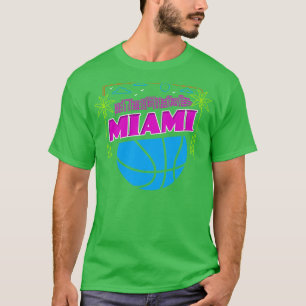 Vintage Miami Florida Cityscape Retro Basketball T-Shirt