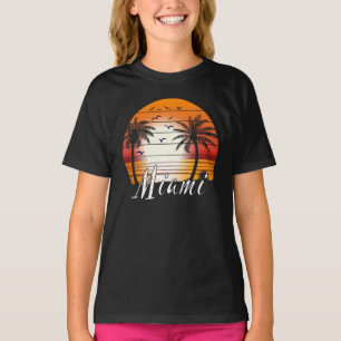 Vintage Miami Florida Palm Trees Summer Beach T-Shirt