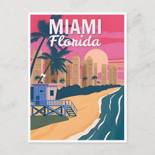 Vintage Miami Florida united states of america Postcard