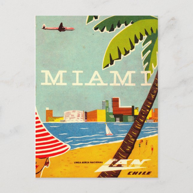 Vintage Miami Travel Postcard (Front)