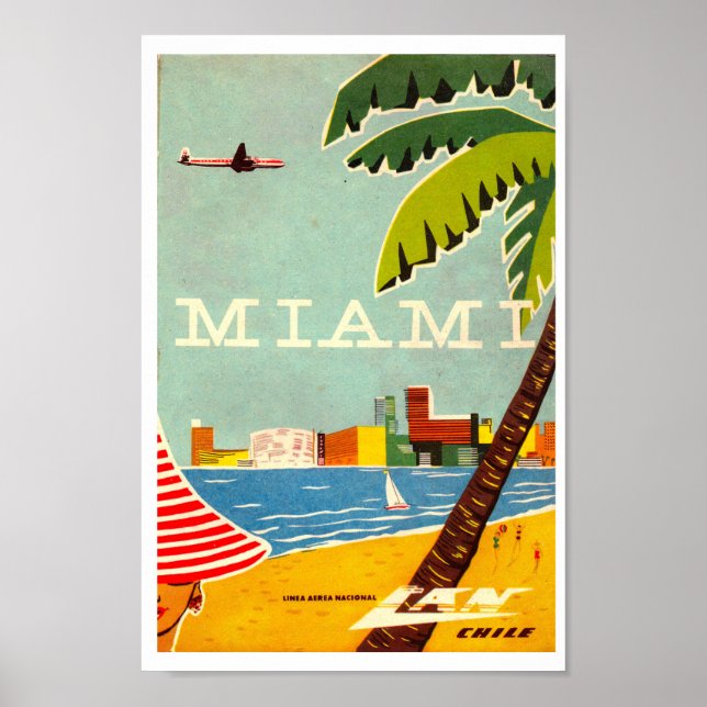 Vintage Miami Travel Poster (Front)