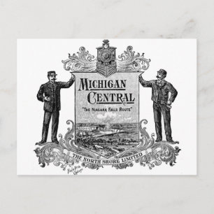 VINTAGE MICHIGAN CENTRAL RAILROAD LOGO POSTCARD