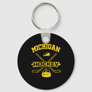Vintage Michigan Hockey Retro-style Key Ring