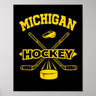 Vintage Michigan Hockey Retro-style Poster