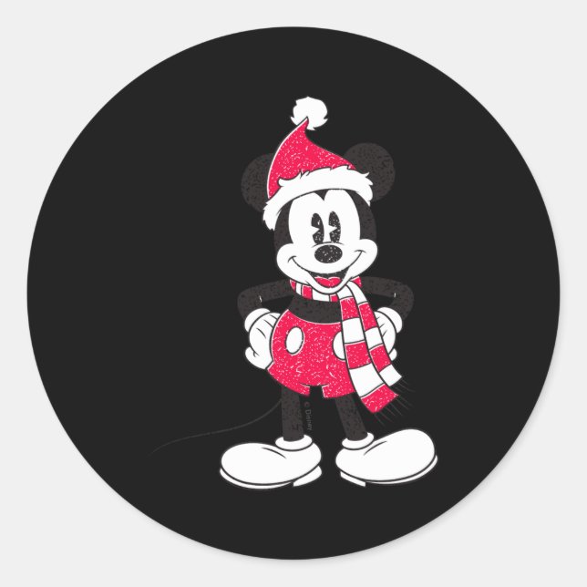 Vintage Mickey Festive Fun  Classic Round Sticker (Front)