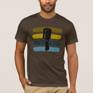Vintage Microphone and Stripes Shirt