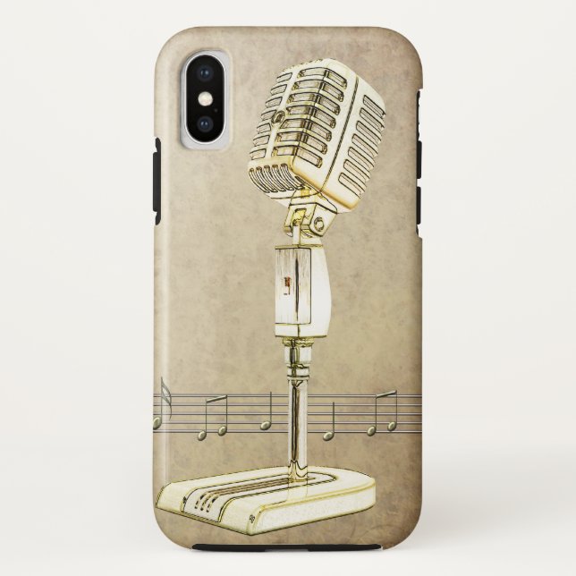 Vintage Microphone Design Case-Mate iPhone Case (Back)