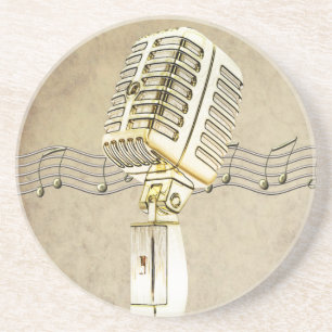 Vintage Microphone Design Coaster
