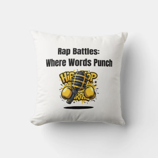 Vintage Microphone Hip Hop Rap Battles Digital Ill Cushion