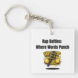 Vintage Microphone Hip Hop Rap Battles Digital Ill Key Ring