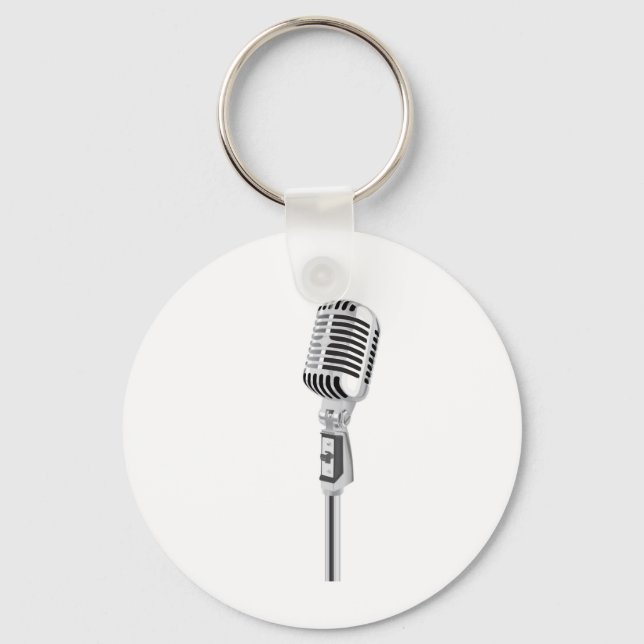 Vintage microphone key ring (Front)