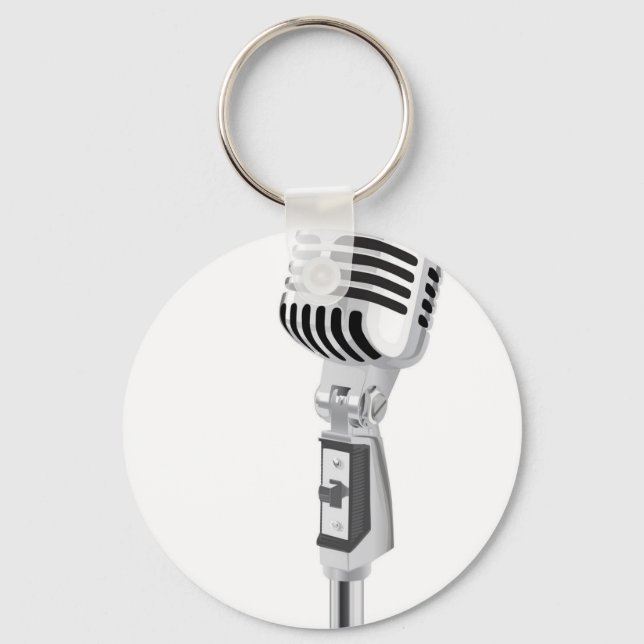 Vintage microphone key ring (Front)