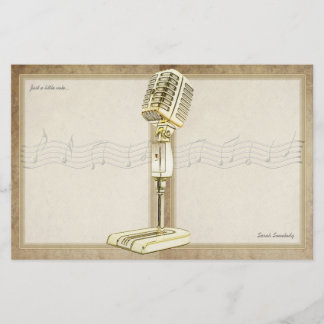 Vintage Microphone Notepaper Stationery