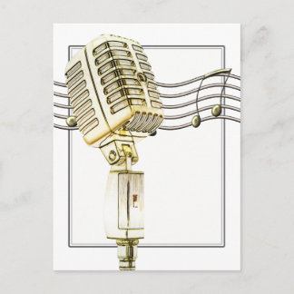 Vintage Microphone Postcard