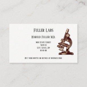 Vintage Microscope Business Card