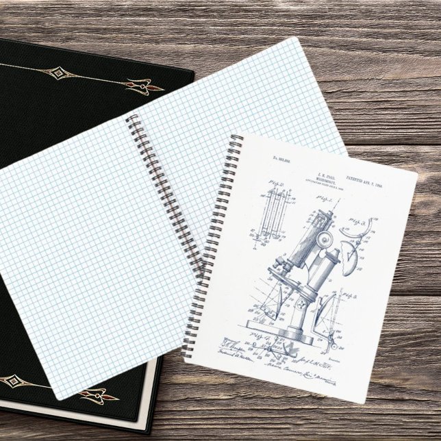Vintage Microscope Patent Illustration Graph Notebook (Creator Uploaded)