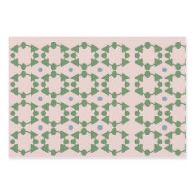 Vintage Mid Century Blush Pink, Sage & Blue