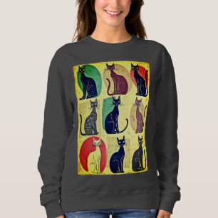 Vintage Mid-Century Modern Cats Sweatshirt