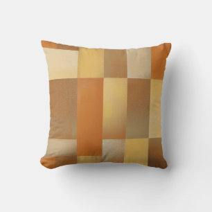 Vintage Mid Century Modern Orange Brown Gold 16" Cushion